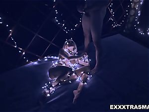 tiny doll emma gets a christmas smash adorned in lights